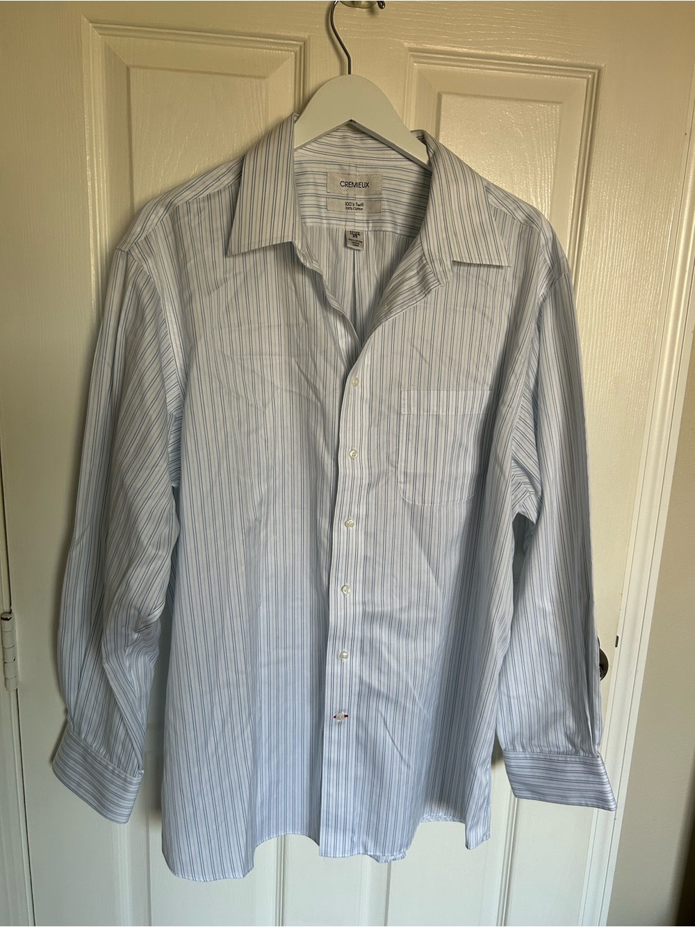 Daniel Cremieux Classic 100% Cotton Blue and White Striped Men's Dress Shirt
